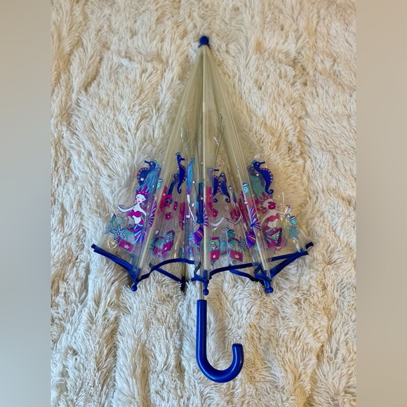 Totes Girls Mermaid Ocean Princess Clear Dome Umbrella - Picture 5 of 7